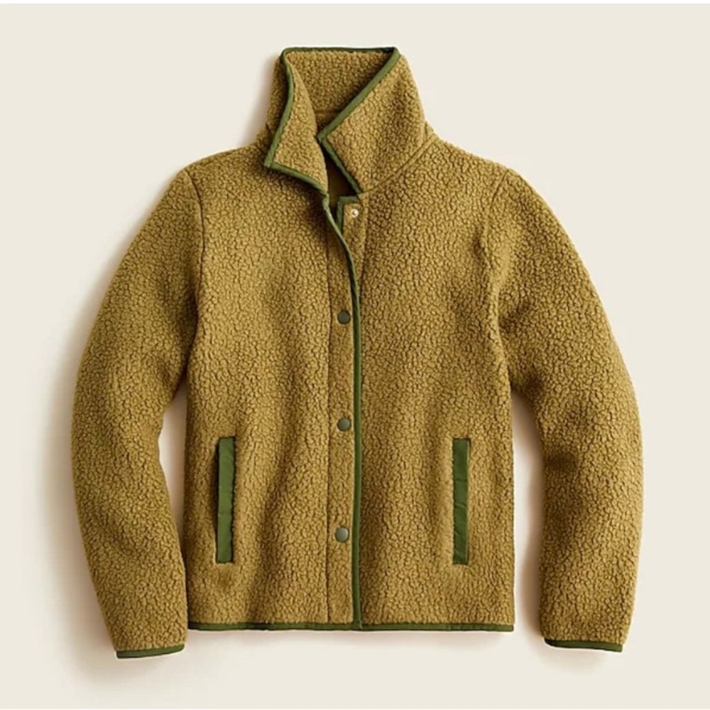EUC Jcrew Olive Green Fleece Jacket, Small